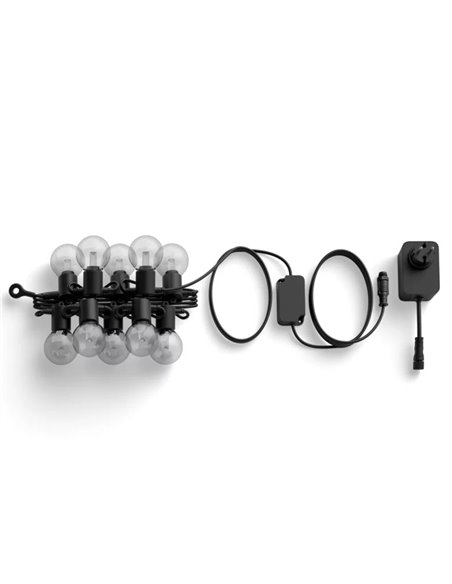 Guirnalda LED Exterior FESTAVIA HUE GLOBE STRING 7m, 10 bulbes 500Lm, Blanc & Couleur avec Bluetooth