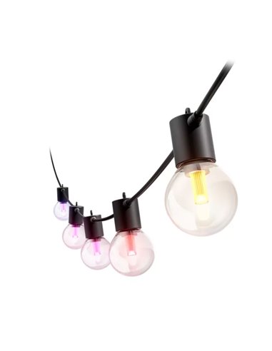 Guirnalda LED Exterior FESTAVIA HUE GLOBE STRING 7m, 10 bulbes 500Lm, Blanc & Couleur avec Bluetooth