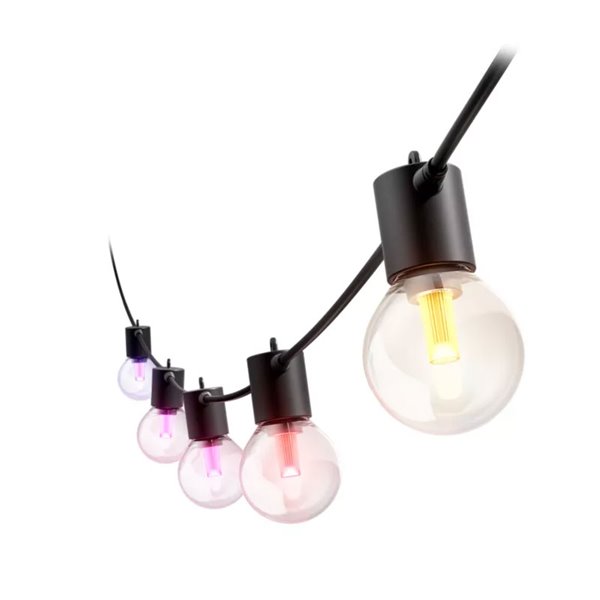 Guirnalda LED exterior FESTAVIA HUE GLOBE STRING 7m, 10 lâmpadas 500Lm, Branco e Colorido com Bluetooth