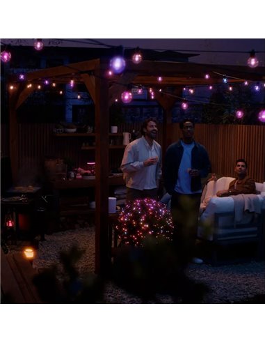 Guirnalda LED Exterior FESTAVIA HUE GLOBE STRING 7m, 10 bulbes 500Lm, Blanc & Couleur avec Bluetooth