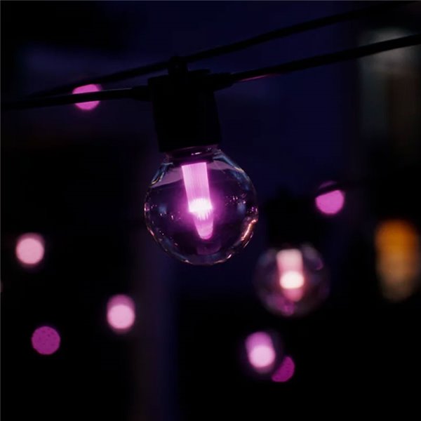 Guirnalda LED exterior FESTAVIA HUE GLOBE STRING 14 m, 20 bombillas 1000Lm, White & Color con Bluetooth