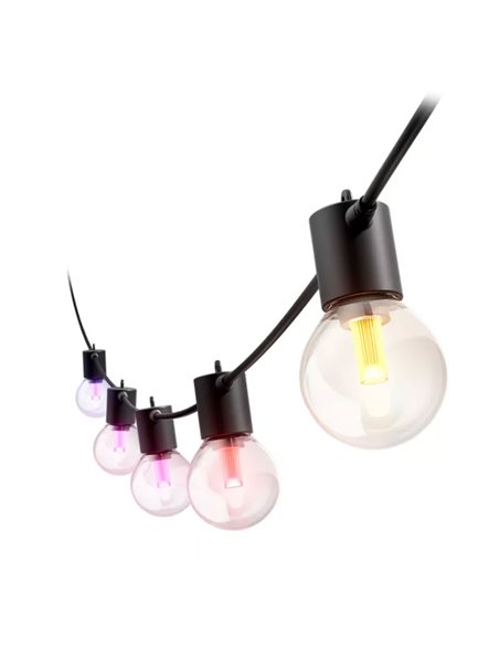 Guirnalda LED exterior FESTAVIA HUE GLOBE STRING 21 m, 30 bombillas 1500Lm, White & Color con Bluetooth