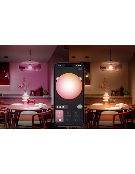 Ampoule LED connectée Philips Hue Essential A60 E27, 8 W (équivalent 60 W), 806 lumens, dimmable, blanc et couleur avec LED LED.