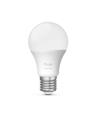 Ampoule LED connectée Philips Hue Essential A60 E27, 8 W (équivalent 60 W), 806 lumens, dimmable, blanc et couleur avec LED LED.
