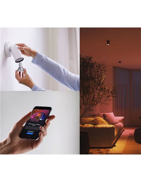 Ampoule connectée LED Philips Hue Essential GU10, 4,7 W, 345 lm, blanc et ambiance couleur, avec Bluetooth et intensité variable