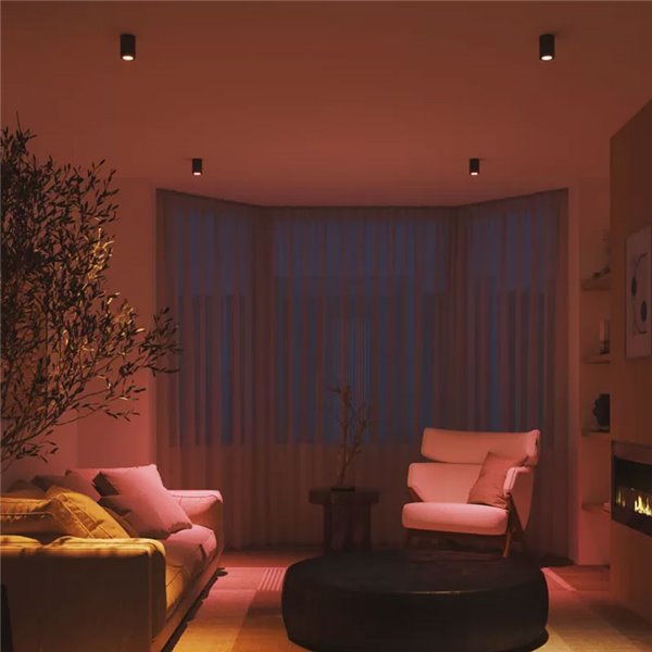 Lâmpada inteligente LED Philips Hue Essential GU10, 4,7 W, 345 lúmens, luz branca e colorida, com Bluetooth, dimerizável.