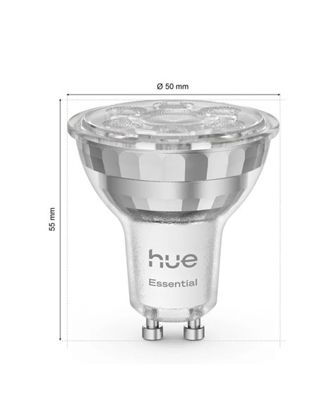 Pack 3 bombillas LED inteligentes STARTER KIT ESSENTIAL GU10 345Lm 3W, White & Color + Hue Bridge + Dimmer switch