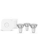 Pack 3 bombillas LED inteligentes STARTER KIT ESSENTIAL GU10 345Lm 3W, White & Color + Hue Bridge + Dimmer switch