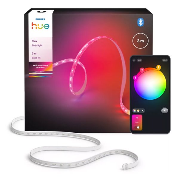 Tira LED inteligente Hue FLUX STRIP LIGHT 3m, 1200Lm, color Chromasync™, recortable y extensible