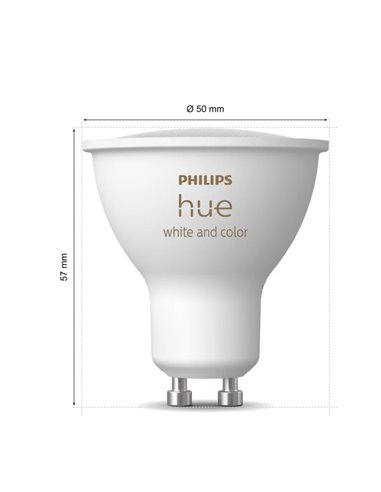 Kit de inicio 3 bombillas inteligentes Philips Hue WCA GU10 400Lm, White & Color + Hue Bridge Pro + Dimmer Switch 