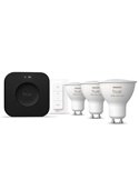 Kit de inicio 3 bombillas inteligentes Philips Hue WCA GU10 400Lm, White & Color + Hue Bridge Pro + Dimmer Switch 