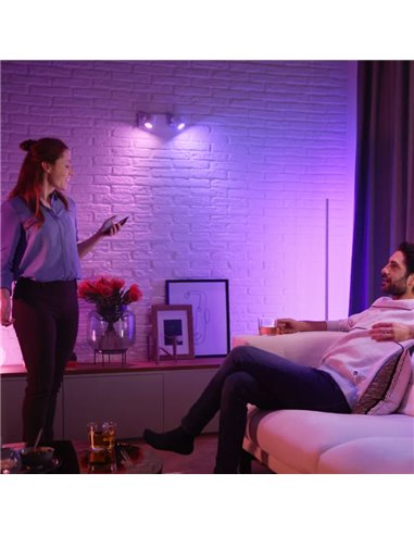 Kit de inicio 3 bombillas inteligentes Philips Hue WCA GU10 400Lm, White & Color + Hue Bridge Pro + Dimmer Switch 