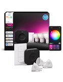Kit de inicio 3 bombillas inteligentes Philips Hue WCA GU10 400Lm, White & Color + Hue Bridge Pro + Dimmer Switch 