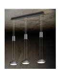 Suspension FRANKLIN à 3 lumières, hauteur réglable, 9 W, 3 x 1050 lm, 3000 K, IP20, anthracite