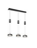 Lámpara de techo 3 luces colgantes FRANKLIN altura regulable 9W 3x 1050lm, 3000K IP20 Antracita