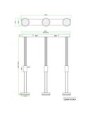 Lámpara de techo 3 luces colgantes FRANKLIN altura regulable 9W 3x 1050lm, 3000K IP20 Antracita
