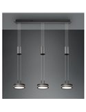 Lámpara de techo 3 luces colgantes FRANKLIN altura regulable 9W 3x 1050lm, 3000K IP20 Antracita