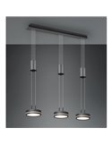 Lámpara de techo 3 luces colgantes FRANKLIN altura regulable 9W 3x 1050lm, 3000K IP20 Antracita