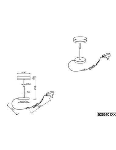Lámpara de mesa LED FRANKLIN 6W 1x700lm, 3000K IP20 Níquel mate