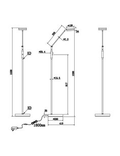 Lámpara de pie LED FRANKLIN 6,5W 1x 650lm, regulabke 2700+3200+4000K Antracita 2