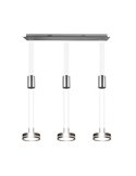 Luminária de teto pendente FRANKLIN com 3 lâmpadas, altura ajustável, 9W 3x 1050lm, 3000K, IP20, níquel fosco.