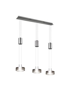Lámpara de techo 3 luces colgantes FRANKLIN altura regulable 9W 3x 1050lm, 3000K IP20 Níquel mate