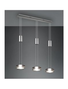 Lámpara de techo 3 luces colgantes FRANKLIN altura regulable 9W 3x 1050lm, 3000K IP20 Níquel mate 2