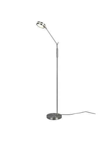 Lámpara de pie LED FRANKLIN 6,5W 1x 650lm, regulabke 2700+3200+4000K Níquel mate