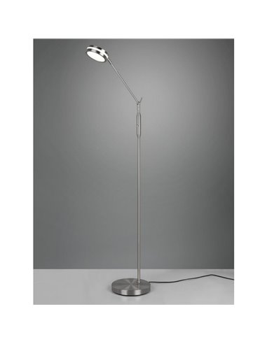 Lámpara de pie LED FRANKLIN 6,5W 1x 650lm, regulabke 2700+3200+4000K Níquel mate