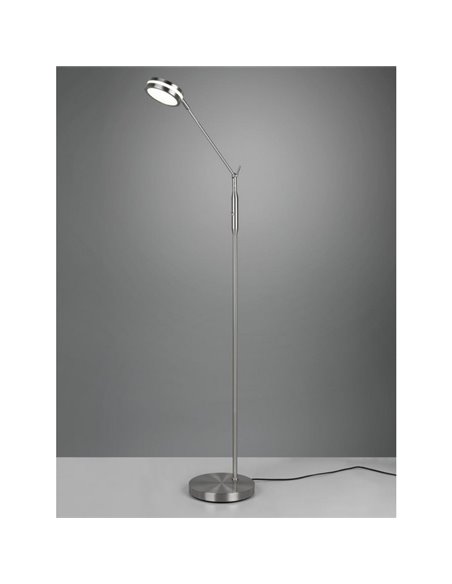 Lámpara de pie LED FRANKLIN 6,5W 1x 650lm, regulabke 2700+3200+4000K Níquel mate