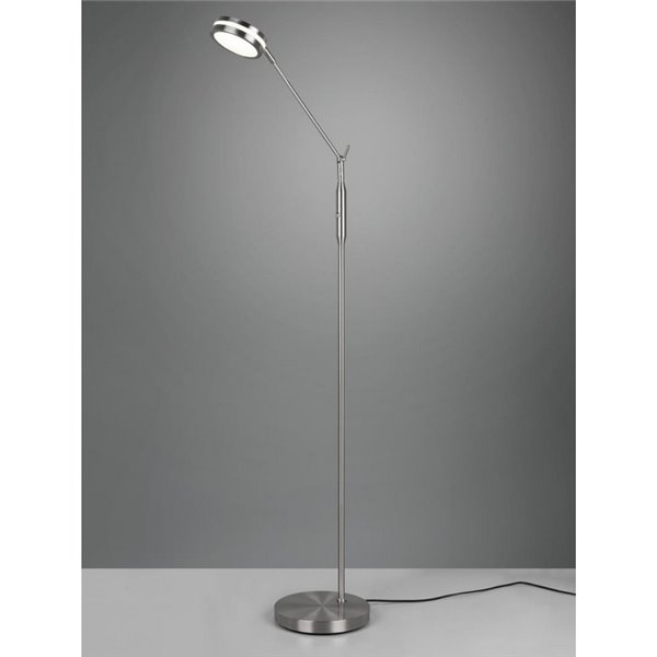 Lámpara de pie LED FRANKLIN 6,5W 1x 650lm, regulabke 2700+3200+4000K Níquel mate