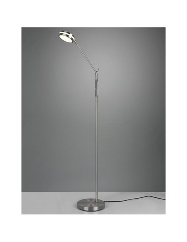 Lámpara de pie LED FRANKLIN 6,5W 1x 650lm, regulabke 2700+3200+4000K Níquel mate