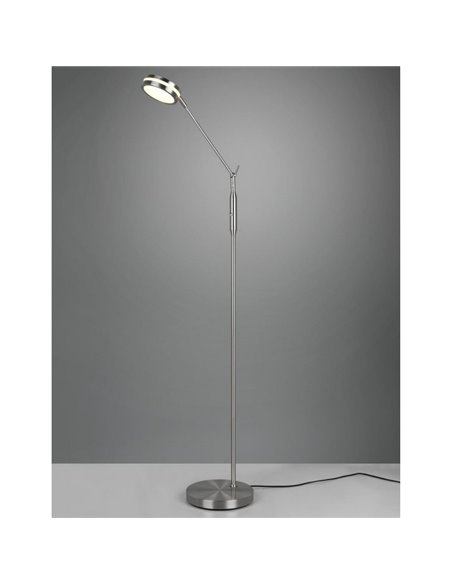 Lámpara de pie LED FRANKLIN 6,5W 1x 650lm, regulabke 2700+3200+4000K Níquel mate