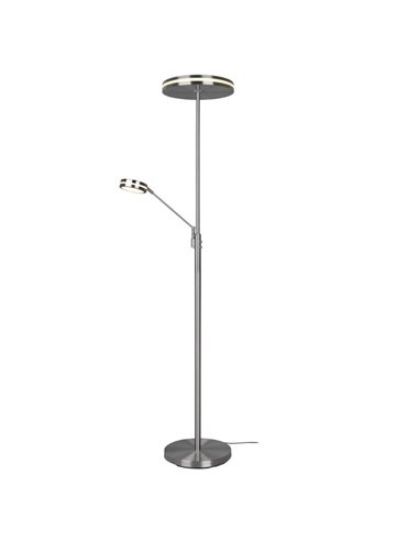Luminária de chão FRANKLIN 35-6.5W 4100-650Lm 2700+3200+4000K IP20 com braço de leitura, níquel fosco
