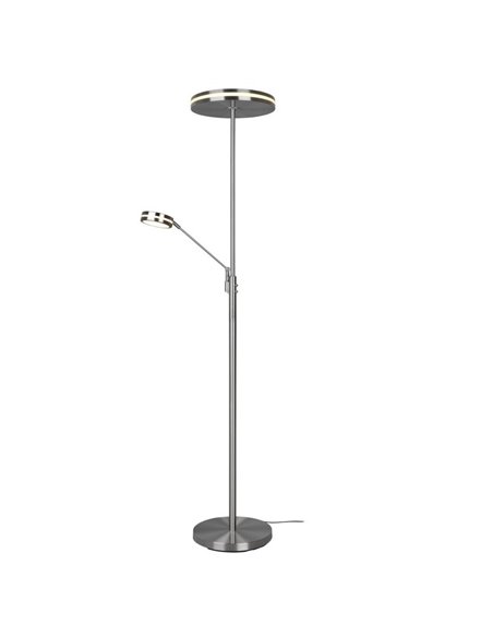 Lampadaire FRANKLIN 35-6,5 W 4100-650 lm 2700+3200+4000 K IP20 avec bras de lecture, nickel mat