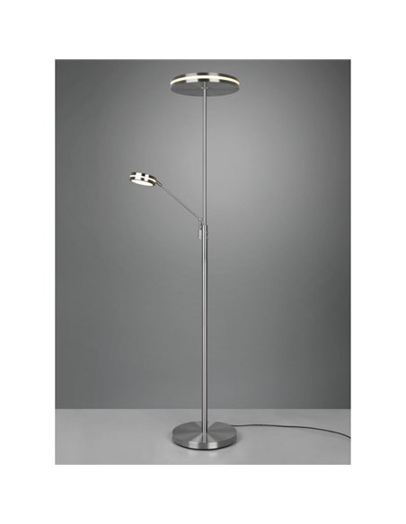 Lampadaire FRANKLIN 35-6,5 W 4100-650 lm 2700+3200+4000 K IP20 avec bras de lecture, nickel mat