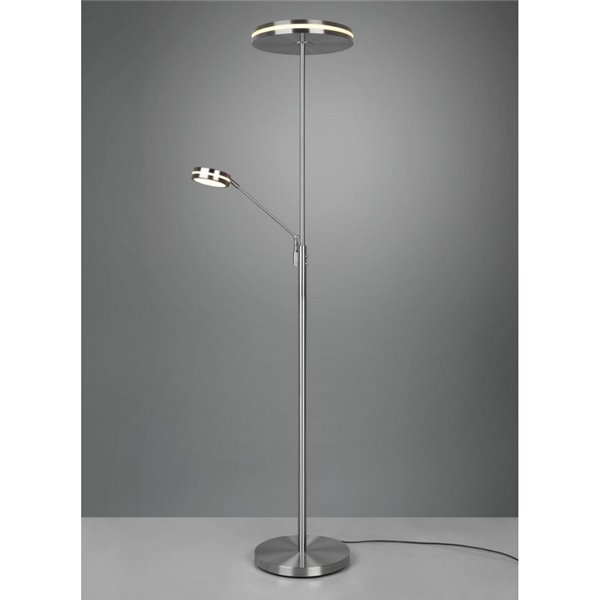 Lampadaire FRANKLIN 35-6,5 W 4100-650 lm 2700+3200+4000 K IP20 avec bras de lecture, nickel mat