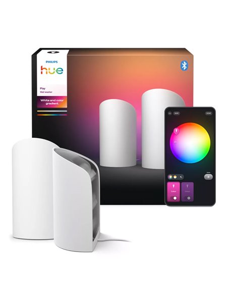 Pack 2 bañador de pared HUE PLAY WALL WASHER blanco 1035Lmx2, sincronización con TV