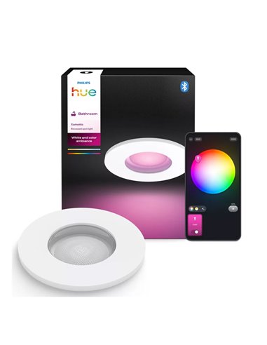 Downlight LED empotrable inteligente XAMENTO HUE blanco GU10 4.2W 400Lm, corte Ø70mm, IP44 baño