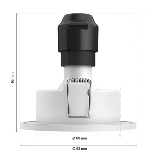 Luminária de embutir LED inteligente XAMENTO HUE, branca, GU10, 4,2 W, 400 lúmens, recorte de Ø70 mm, IP44, para banheiro