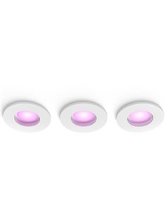 Pack 3 downlight LED empotrable inteligente XAMENTO HUE blanco GU10 4.2W 400Lm, corte Ø70mm, IP44 baño 2