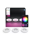 Pack 3 downlight LED empotrable inteligente XAMENTO HUE blanco GU10 4.2W 400Lm, corte Ø70mm, IP44 baño