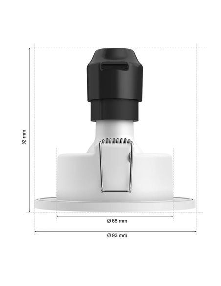 Pack 3 downlight LED empotrable inteligente XAMENTO HUE blanco GU10 4.2W 400Lm, corte Ø70mm, IP44 baño