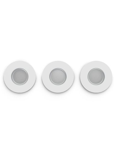 Pack 3 downlight LED empotrable inteligente XAMENTO HUE blanco GU10 4.2W 400Lm, corte Ø70mm, IP44 baño