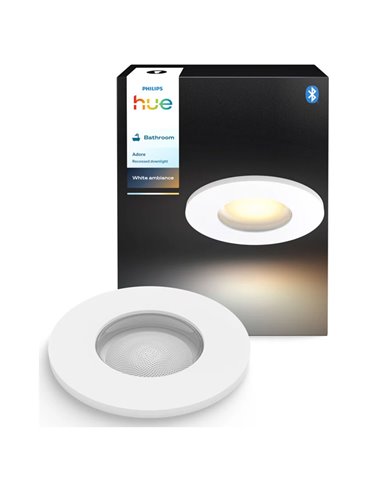 Downlight LED empotrado para baño inteligente ADORE HUE blanco GU10 4.2W 400Lm, corte Ø70mm, IP44
