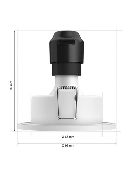 Pacote com 3 luminárias de embutir LED inteligentes ADORE HUE para banheiro, brancas, 4,2 W, 400 lúmens, recorte de Ø70 mm, IP44