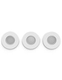 Pacote com 3 luminárias de embutir LED inteligentes ADORE HUE para banheiro, brancas, 4,2 W, 400 lúmens, recorte de Ø70 mm, IP44