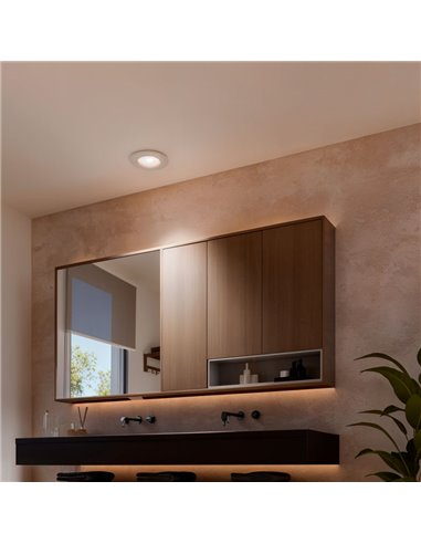 Downlight LED empotrado para baño inteligente ADORE HUE blanco GU10 4.2W 400Lm, corte Ø70mm, IP44