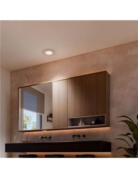 Downlight LED empotrado para baño inteligente ADORE HUE blanco GU10 4.2W 400Lm, corte Ø70mm, IP44