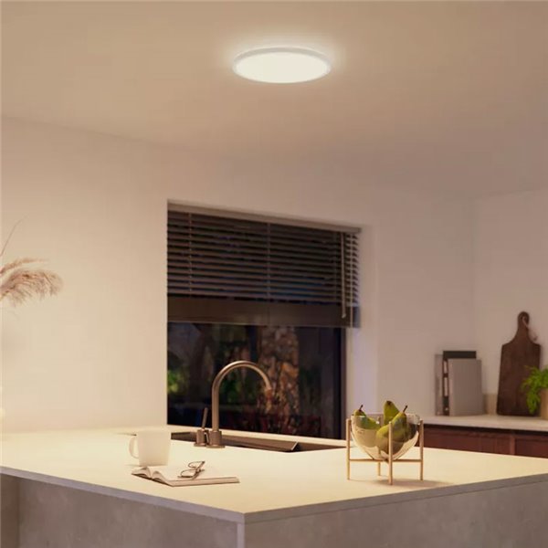 Plafón de techo LED inteligente redondo S HUE SLIM CEILING blanco, 16,6W 2250Lm,  2000-6500 Hue White Color Ambiance Ø29,1cm